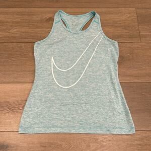 NIKE Heathered Blue Dri-Fit r Sleeveless Racerback Active Tank Top Girls‎ Sz XL
